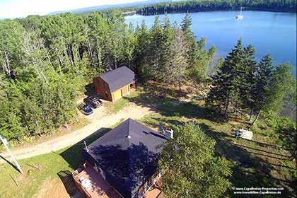 stone house at the Bras d'Or Lake on Cape Breton Island